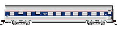 Con-Cor 94704 HO Scale 72' Smooth-Side Sleeper - Ready to Run -- Amtrak (Phase V; silver, blue, red; 2000s Wave Logo)