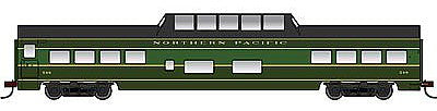 Con-Cor 94712 HO Scale 72' Smooth-Side Dome - Ready to Run -- Northern Pacific (2-Tone Green, black, yellow Stripes)