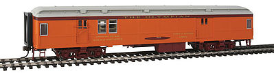 Con-Cor 95104 HO Scale Heavyweight 65' Branchline Baggage-Mail w/Lights - Ready to Run -- Milwaukee Road #1624 (Olympian, orange, maroon, gray)