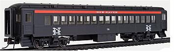 Con-Cor 95153 HO Scale Heavyweight 65' Branchline Combine w/Lights - Ready to Run -- New Haven #6005 (red, black, white NH Logo)