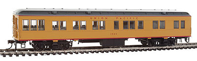 Con-Cor 95207 HO Scale Heavyweight 65' Branchline Solarium-Observation w/Lights - Ready to Run -- Union Pacific #1503 (Armour Yellow, gray, red)
