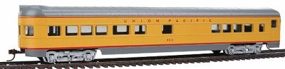 Con-Cor 961 HO Scale 72' Smooth-Side Observation - Ready to Run -- Union Pacific (yellow, gray roof, red lettering)