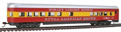 Con-Cor 968 HO Scale 72' Smooth-Side Observation - Ready to Run -- Royal American Shows