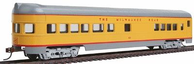Con-Cor 969 HO Scale 72' Smooth-Side Observation - Ready to Run -- Milwaukee Road