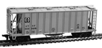 Con-Cor 9701 HO Scale 40' Airslide Covered Hopper - Original -- Santa Fe (dark gray)