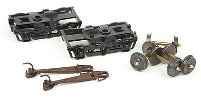 Con-Cor 97023 HO Scale Passenger Car Trucks for 85' Cars -- Black Side Frames