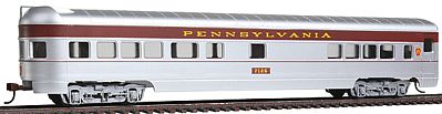 Con-Cor 977 HO Scale 72' Smooth-Side Observation - Ready to Run -- Pennsylvania RR "Senator" (silver, tuscan letterboard, Dulux Gold lettering)