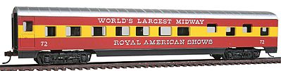 Con-Cor 988 HO Scale 72' Smooth-Side Sleeper - Ready to Run -- Royal American Shows