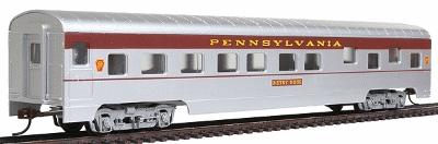 Con-Cor 997 HO Scale 72' Smooth-Side Sleeper - Ready to Run -- Pennsylvania RR "Senator" (silver, tuscan letterboard, Dulux Gold lettering)