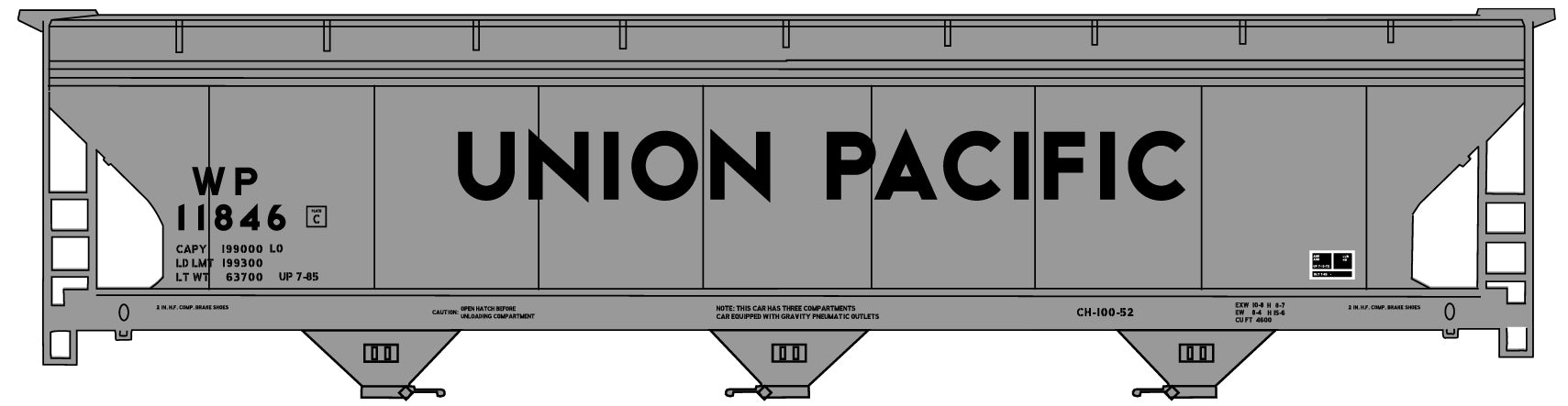 Accurail 2106 Ho Acf Cvd Hopper Up Wp 11846