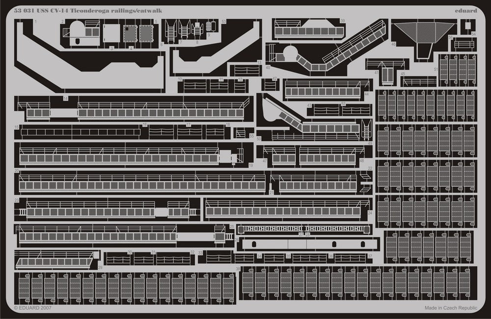 Eduard 53031 1/350 Ship- USS CV14 Ticonderoga Railings/Catwalk for TSM