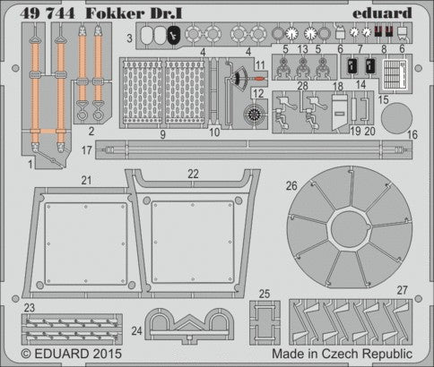 Eduard 49744 1/48 Aircraft- Fokker Dr I for RVL (Painted)