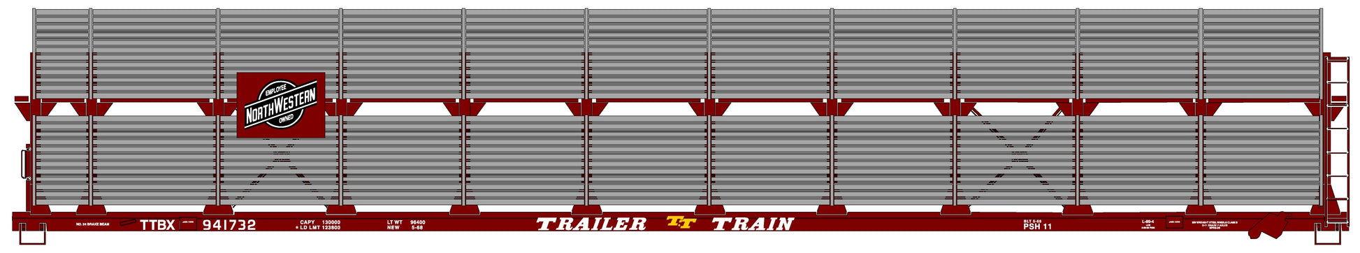Accurail 9413 Ho 89' Bi-Level Auto Rack C&Nw