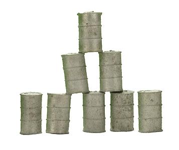 Custom Finishing 348 HO Scale 55 Gallon Drums - pkg(8) -- Unpainted Metal