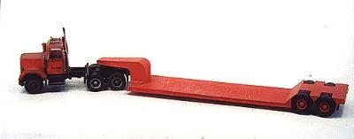 Custom Finishing 7047 HO Scale 50' Equipment Transport Flatbed Trailer - Kit (Unpainted metal) -- Detachable Gooseneck - Fits Herpa & other Tractors (Not Included)