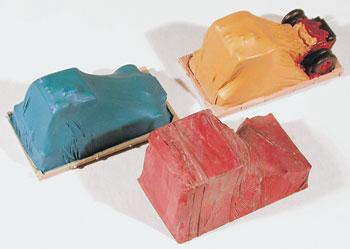 Chooch Enterprises 7255 HO Scale Cast Resin Freight Car Load -- Covered Semi Trucks pkg(3)