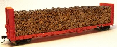 Chooch Enterprises 7263 HO Scale Cast Resin Freight Car Load -- Pulpwood for Walthers Canadian 50' Bulkhead Flatcar (sold separately)