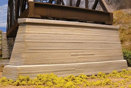 Chooch Enterprises 8433 HO Scale Double-Track Concrete Pointed Bridge Pier -- Fits Central Valley Double-Track Truss Bridge