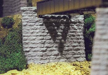 Chooch Enterprises 8460 HO Scale Single-Track Cut Stone Tapered Abutment -- 4-3/8 x 3/4 x 3-1/2" 11.1 x 1.9 x 8.9cm