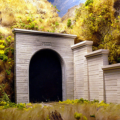 Chooch Enterprises 9720 N Scale Single Track Concrete Tunnel Portal -- 2-13/32 x 2-1/2" 6 x 6.25cm pkg(2)