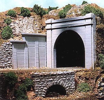 Chooch Enterprises 9730 N Scale Double Track Concrete Tunnel Portal 2-Pack -- 3-3/4 x 3-29/32" 9.3 x 9.7cm