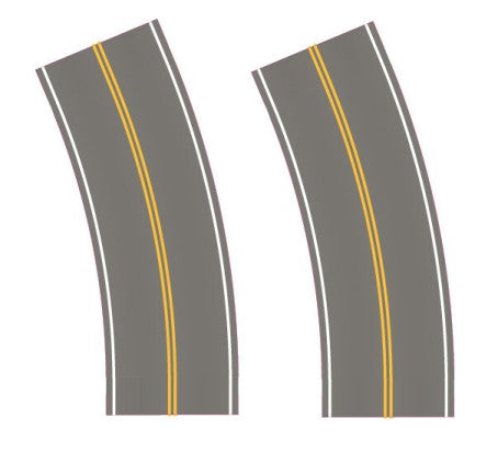 CMR Products 3150010 HO Easy Streets: Medium Broad Curve No Passing Roadway (2)