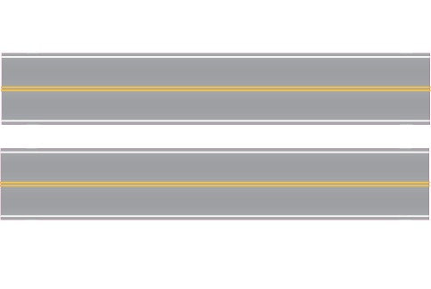 CMR Products 3153030 HO Easy Streets: Aged Asphalt 10" Straight Section No Passing Roadway (2)
