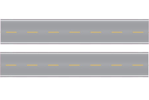 CMR Products 3153032 HO Easy Streets: Aged Asphalt 10" Straight Section Double Passing Roadway (2)