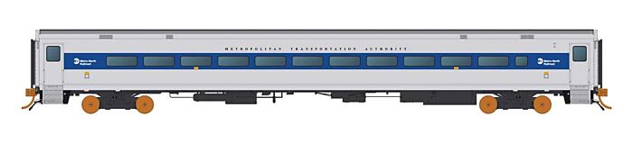 Rapido Trains 528040 N Scale Comet Commuter Coach - Ready to Run -- Metro-North MNCR New York (silver, blue)