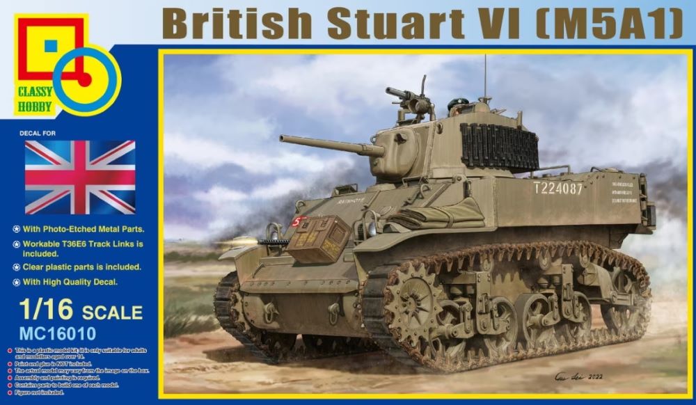 Classy Hobby 16010 1/16 British M5A1 Stuart VI Light Tank