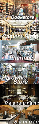 City Classics 1250 N Scale Picture Window Photo Interiors for Six Assorted Storefronts Set 1 -- For buildings 2 to 2-1/4" 5.1 to 5.7cm Wide