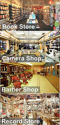 City Classics 1351 HO Scale Four Specialty Stores Picture Window Photo Interior 4-Pack -- Fits 3 to 3-1/2" 7.6 to 8.9cm Wide x 1-5/8" 4.1cm Building Storefront