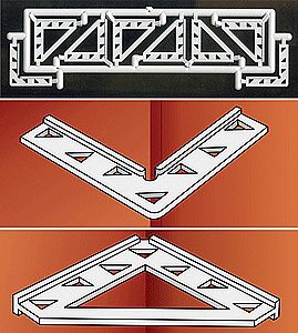City Classics 209 HO Scale Corner Braces for Building Interiors -- 12 Standard Corners & 4 Reversed Corners - 1 x 1" 2.5 x 2.5cm