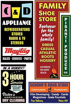 City Classics 50116 HO Scale Large Wall Signs -- Set No. 2