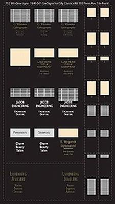 City Classics 702 HO Scale 1940s-50s Window Signs -- For #195-102 Penn Avenue Kit (sold separately)