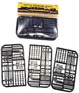 Central Valley Models 1603 HO Scale Super Detailing Accessories -- Turnout (Switch) Detail Parts - Kit pkg(3)