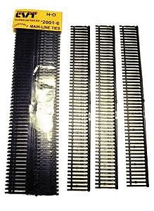 Central Valley Models 20016 HO Scale CVT Tie Strip Sampler pkg(6) -- Mainline 9' Long Ties