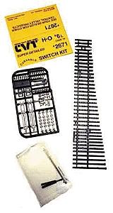 Central Valley Models 2671 HO Scale CVT Curvable Switch Kit -- Code 70 #6 Left