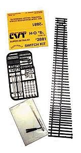 Central Valley Models 2881 HO Scale CVT Curvable Switch Kit -- Code 83 #8 Left