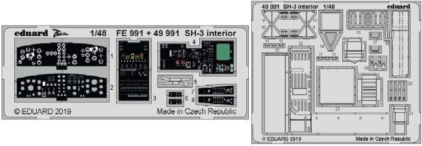 Eduard 49991 1/48 Aircraft- SH3 Interior for HSG (Painted)