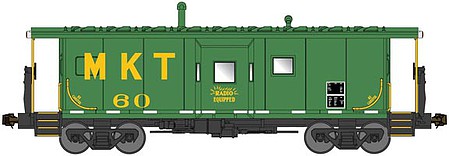 Bluford Shops 42130 N Scale International Car Bay Window Caboose Phase 2 - Ready to Run -- Missouri-Kansas-Texas #60 (green, yellow, Large MKT)