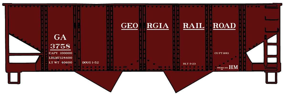 Accurail 2586 Ho Twin Hopper Georgia Rr