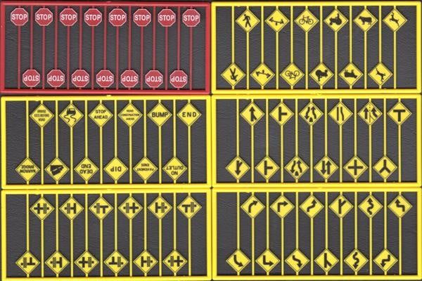 Tichy Trains 8257 HO Modern (Post 1954) Road Sign Assortment (48) (D)