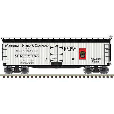 Atlas 20005847 HO Scale 40' Wood Reefer - Ready to Run - Master(R) -- Marshall Kirby Frozen Eggs 101 (white, black)