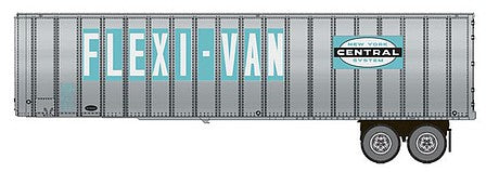 Walthers Scenemaster 2607 HO Scale Flexi-Van 40' Trailer 2-Pack - Assembled -- New York Central #2 (large Flexi-Van & logo on green; end doors)