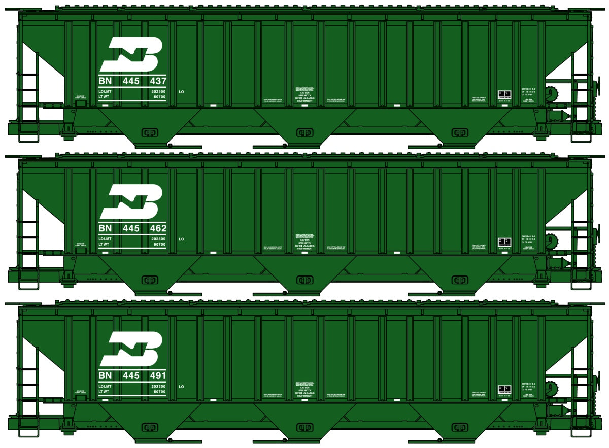 Accurail 8080 Ho Ps Cvd Hopper Bn 3#Set