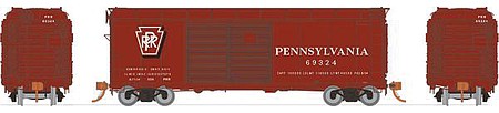 Rapido Trains 123009 HO Scale Class X31A Double-Door Boxcar 6-Pack - Ready to Run -- Pennsylvania Railroad Set 1 (Tuscan, Early Shadow Keystone)