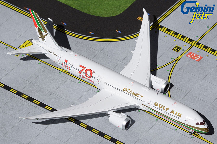 Gemini Jets 1/400 GJ1909 Gemini Gulf Air 787-9 1/400 70Th Anniversary Reg#A9C-Fg Retr