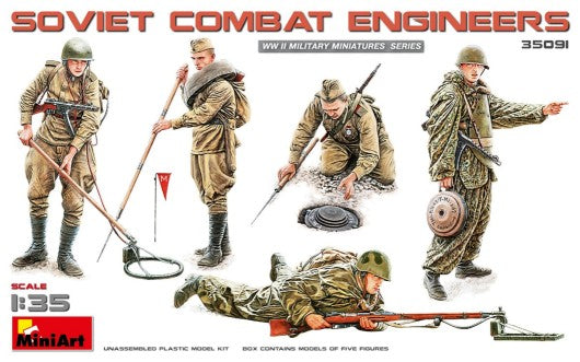 Miniart Models 35091 1/35 Soviet Combat Engineers Mine-Detecting Figure Set (5)