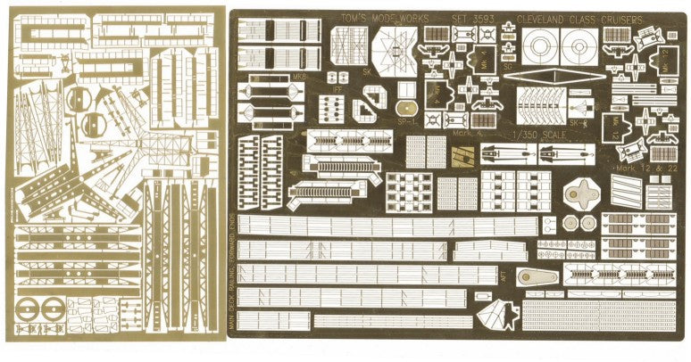 Toms Model Works 3593 1/350 USS Cleveland Class Light Cruiser Detail Set for VFR